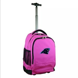 NFL Carolina Panthers 19” Pink Wheeled Backpack